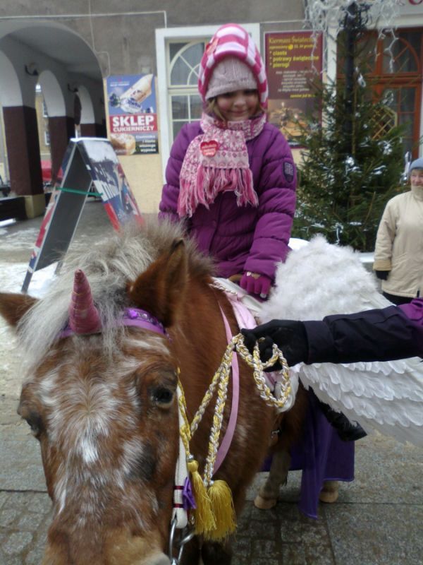 13.01.2013 r. Finał WOŚP na olsztyńskiej Starówce. Pierwsza jazda kucykiem. 