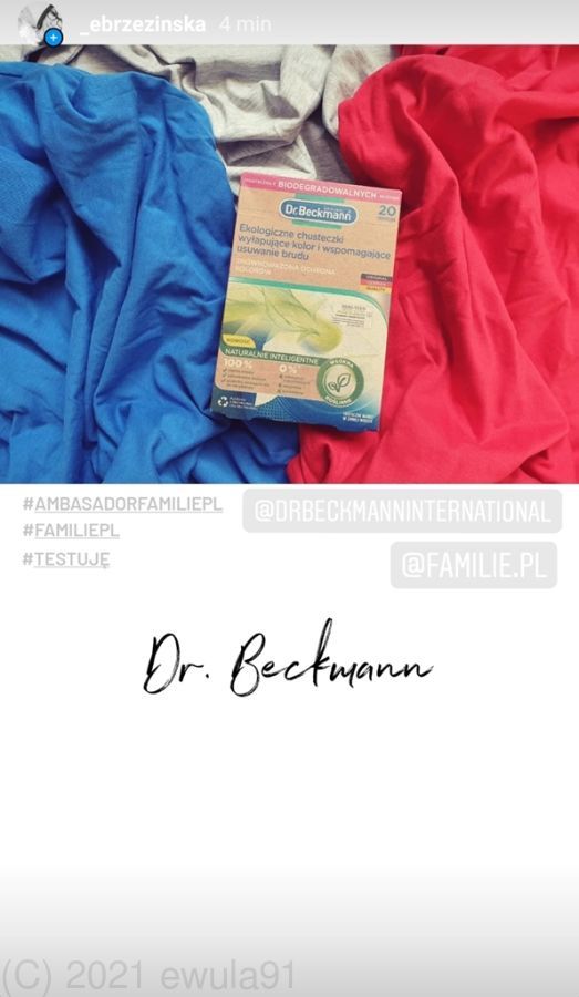 Testowanie - chusteczki wyłapujące kolor Dr.Beckmann